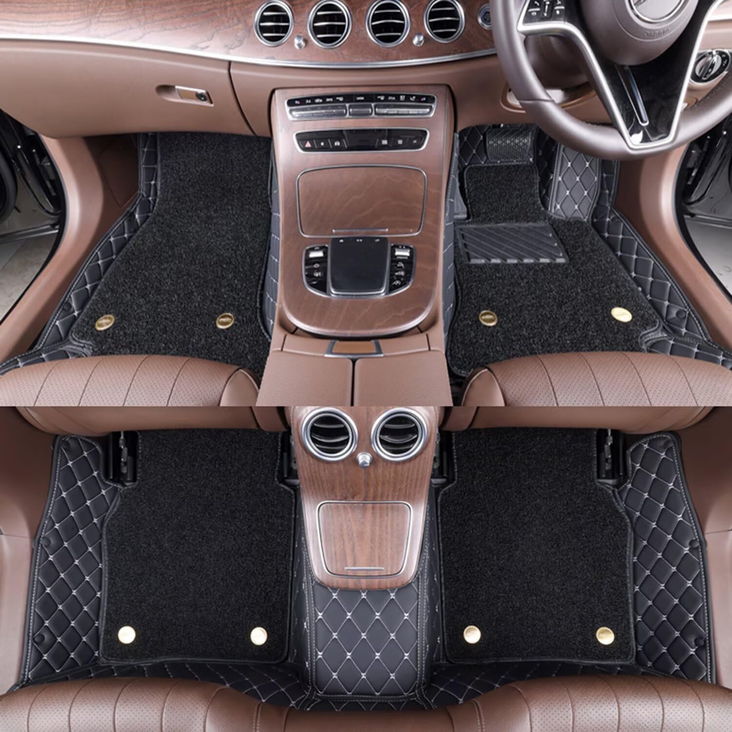 車用フロアマット 2重構造 PUレザー 防水 に適用 ベンツ CLA シューティングブレーク X118 2019年12月~現行 専用 | 2重構造、PUレザー、ナノフリース、3D立体、防水、防汚、耐摩耗、キズ防止、ズレ防止、足元保護|NonRecord 店