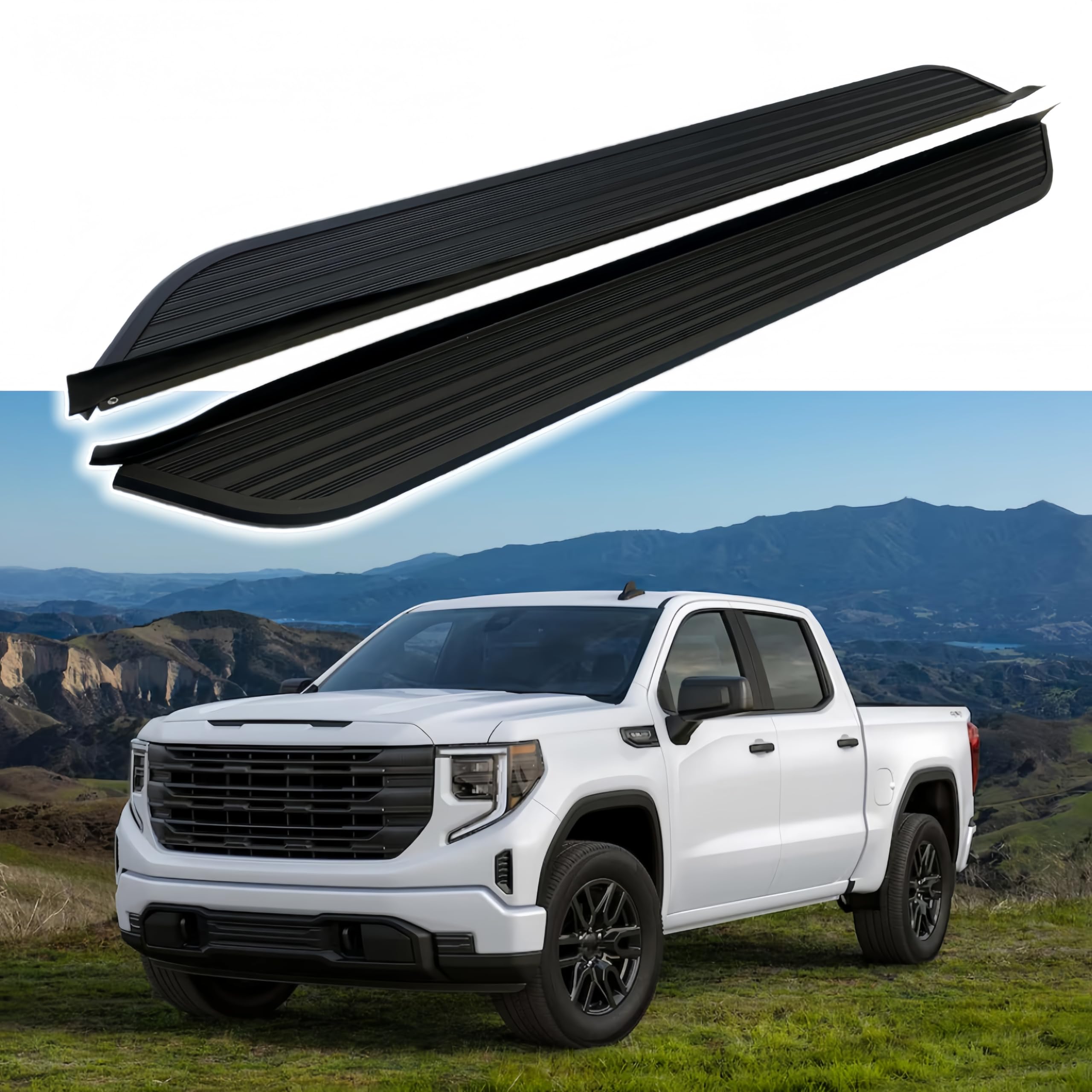 サイドステップ ランニングボード ナーフバー サイドペダルプロテクター GMC Sierra 2020-2026用 ブラック 2個｜NonRecord 店 36,667円