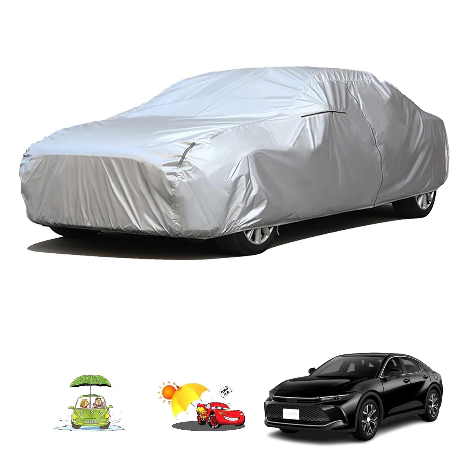 車カバー に適用 トヨタ クラウン（クロスオーバー）AZSH35 TZSH35 専用 ボディカバー カスタムパーツ 車カバー S級生地 自動車用防水カバー 凍結防止 防水防塵 傷防止 汚れ防止 黄砂 雪対策 防風ロープ付き バックミラ―に専門設計