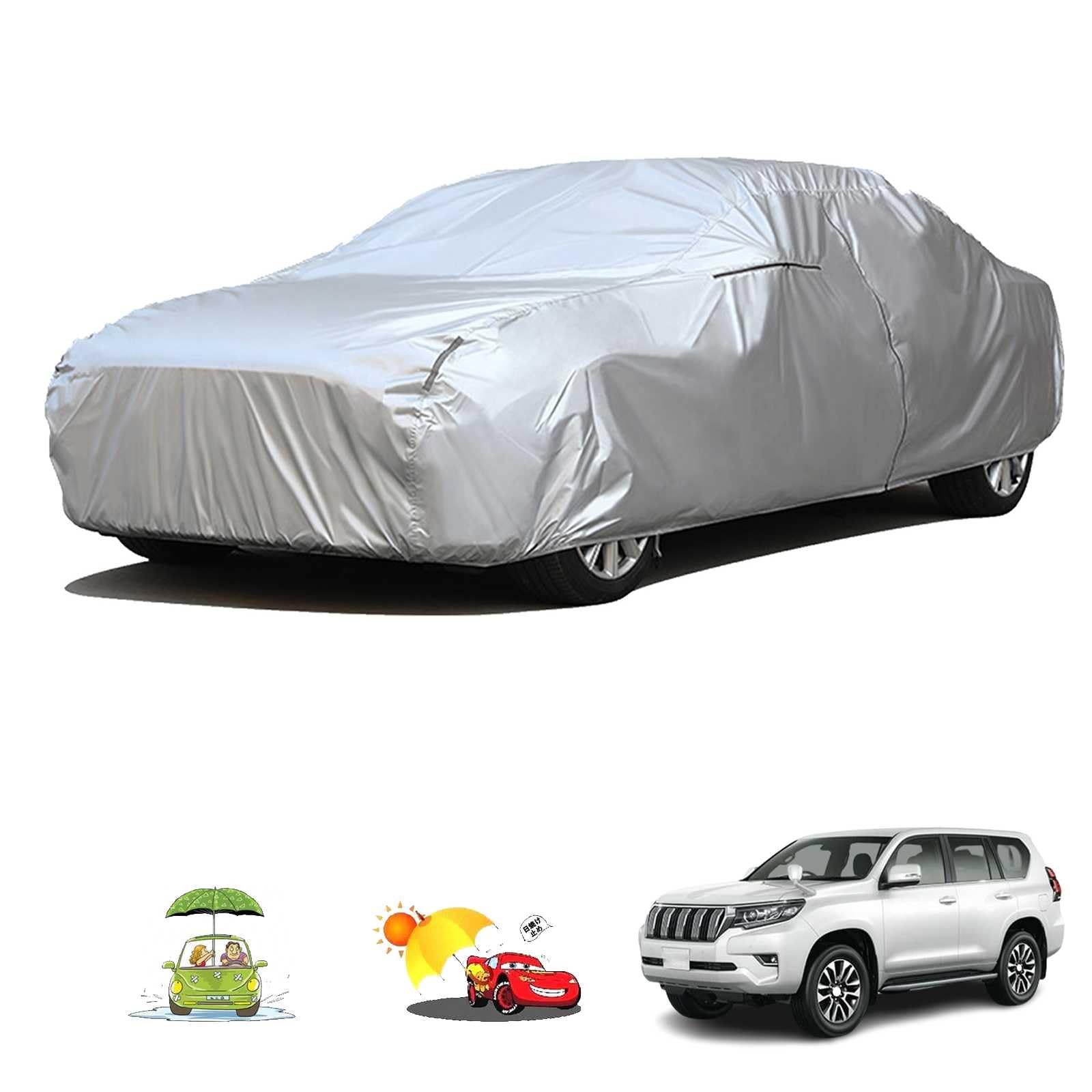 車カバー に適用 トヨタ ランドクルーザープラド GDJ151W GDJ150W GRJ150W GRJ151W TRJ150W 専用 ボディカバー カスタムパーツ 車カバー S級生地 自動車用防水カバー 凍結防止 防水防塵 傷防止 汚れ防止 黄砂 雪対策 防風ロープ付き バックミラ―に専門設計