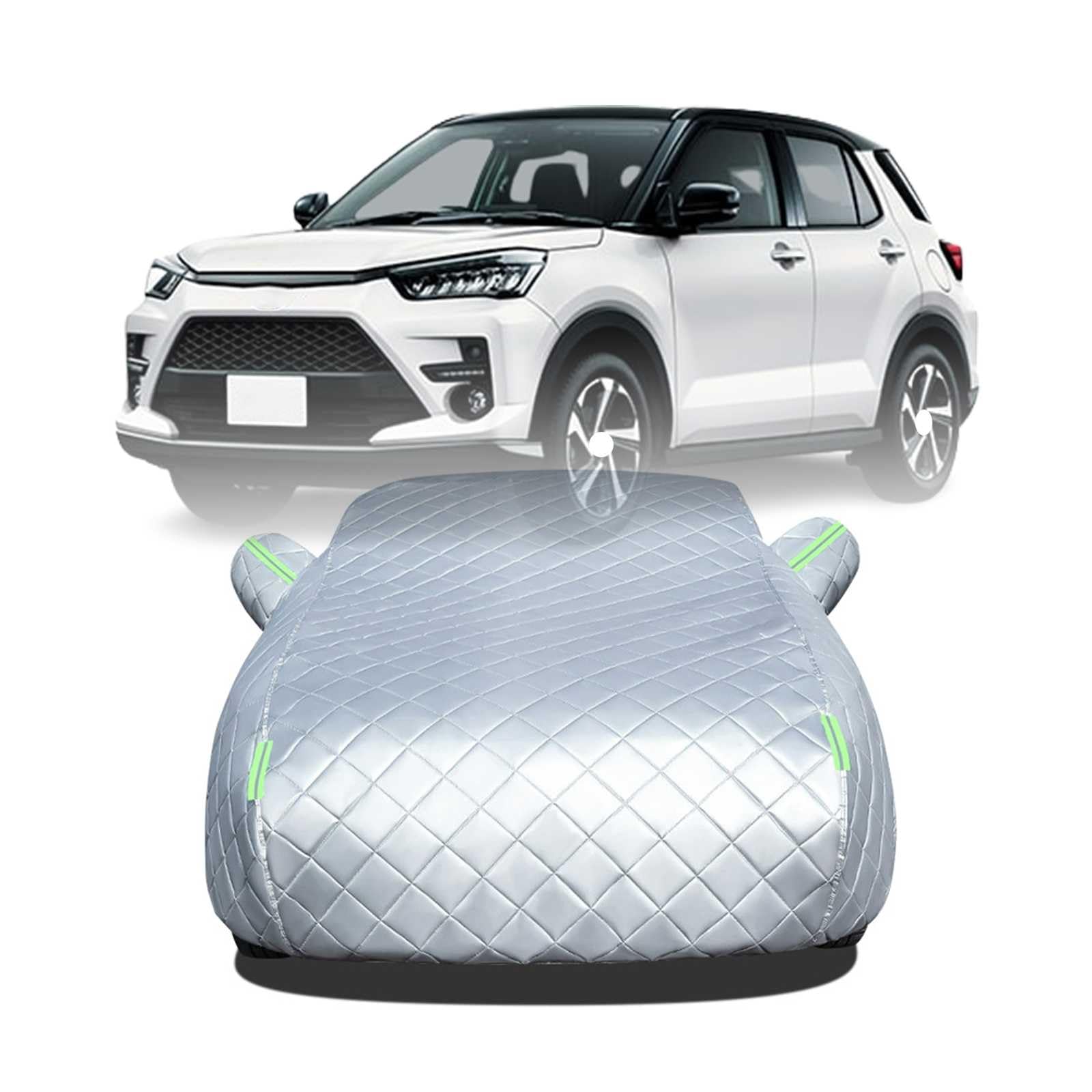 2025年冬 ボディカバー に適合する トヨタ ライズ 5BA-A200A 5BA-A210A 車 カバー 防雹カーカバー カスタムパーツ 車カバー 凍結防止カバー 自動車用防水カバー 日焼け防止 車のカバー 傷防止 汚れ防止 黄砂 雪対策 サイドのジッパー 蛍光反射ストリップ付き|NonRecord 店