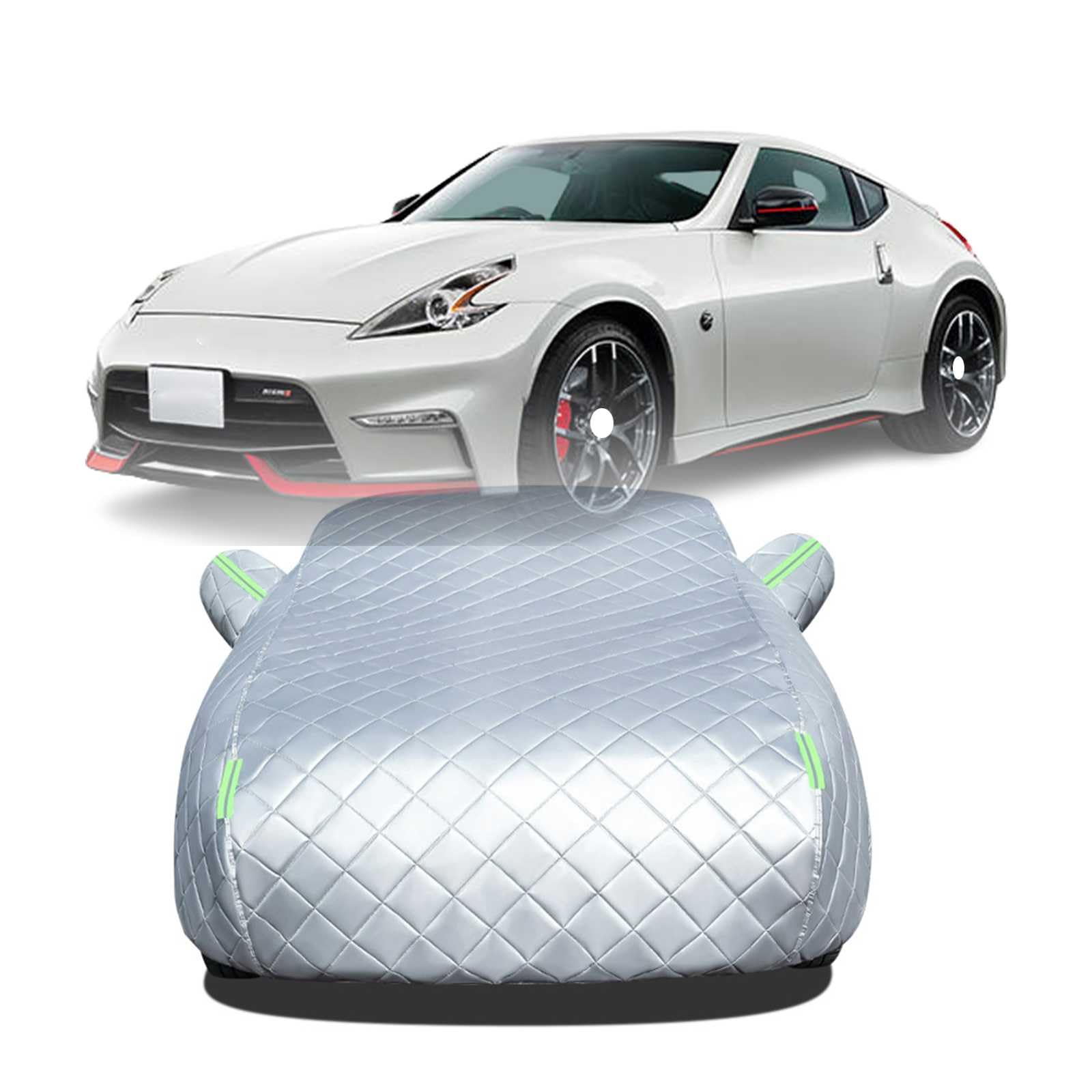2025年冬 ボディカバー に適用 フェアレディZ Z34(FAIRLADY Z Z34) 車 カバー 防雹カーカバー カスタムパーツ 車カバー 凍結防止カバー 自動車用防水カバー 日焼け防止 車のカバー 傷防止 汚れ防止 黄砂 雪対策 サイドのジッパー 蛍光反射ストリップ付き|NonRecord 店