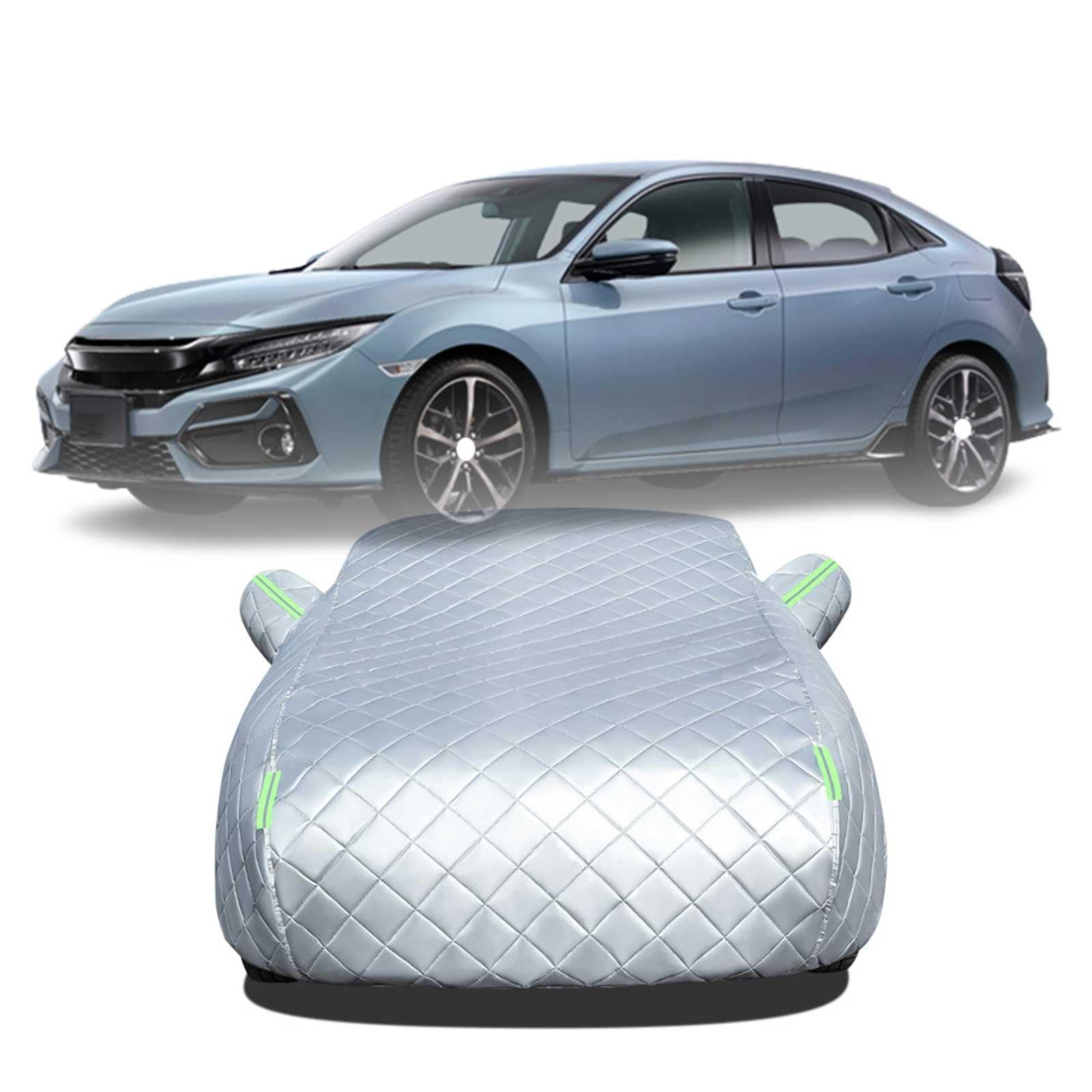 【2025年冬新開発型】ボディカバー に適用 ホンダ シビック FK7 車 カバー 防雹カーカバー カスタムパーツ 車カバー 凍結防止カバー 自動車用防水カバー 日焼け防止 車のカバー 傷防止 汚れ防止 黄砂 雪対策 サイドのジッパー 蛍光反射ストリップ付き｜NonRecord 店