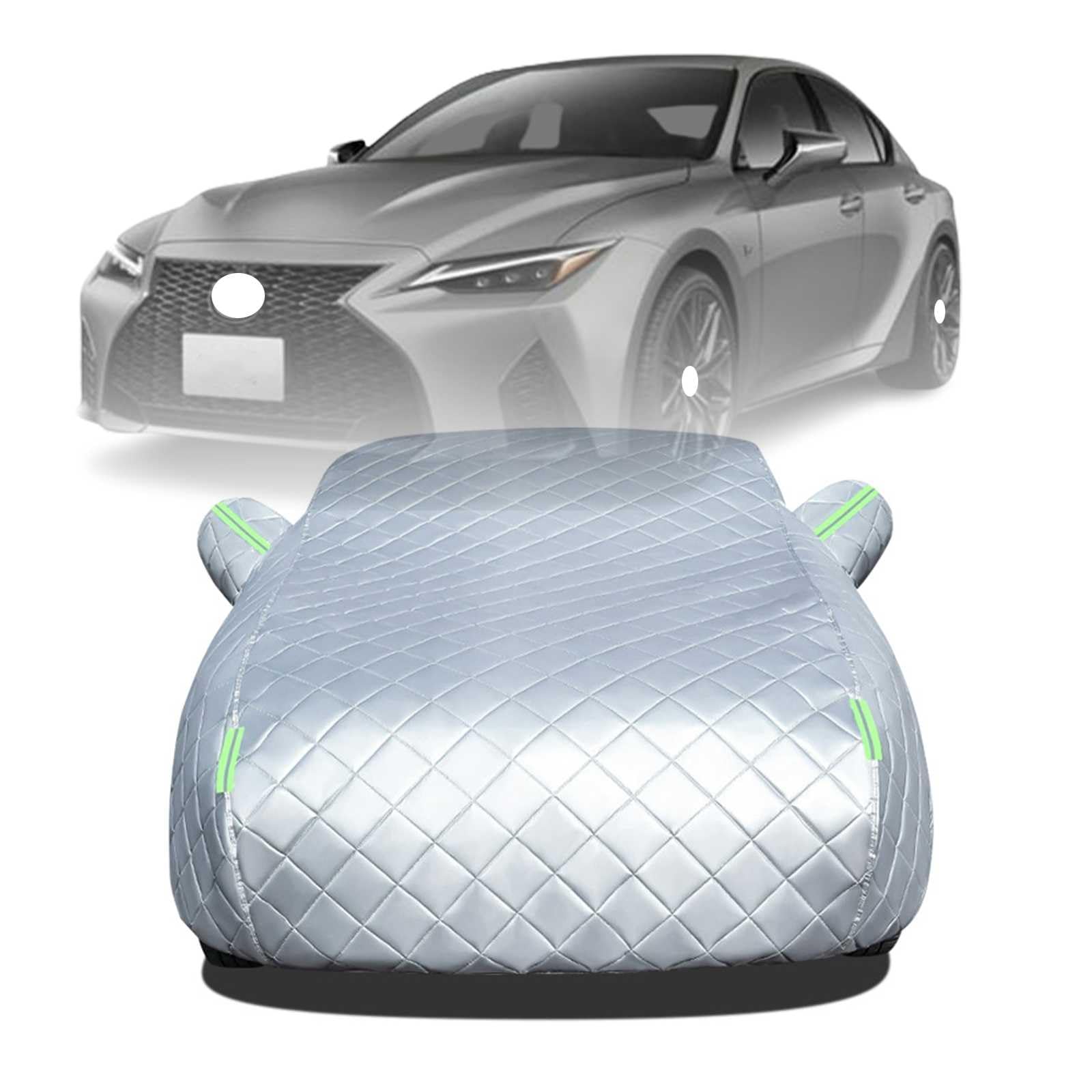 【2025年冬新開発型】ボディカバー に適用 レクサス ISハイブリッド AVE30 AVE35 車 カバー 防雹カーカバー カスタムパーツ 車カバー 凍結防止カバー 自動車用防水カバー 日焼け防止 車のカバー 傷防止 汚れ防止 黄砂 雪対策 サイドのジッパー 蛍光反射ストリップ付き|NonRecord 店
