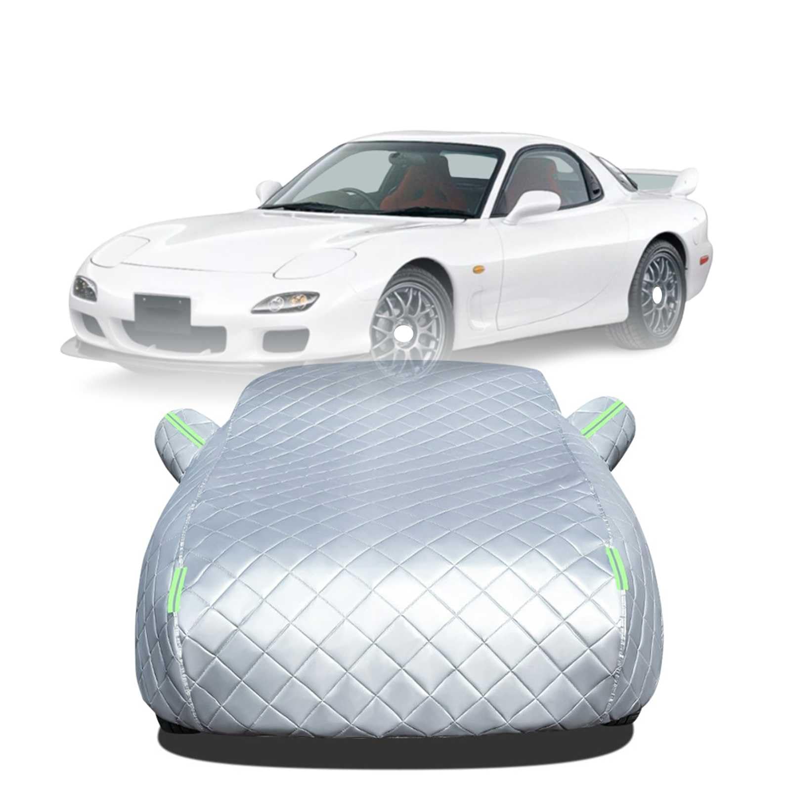 【2025年冬新開発型】ボディカバー に適用 マツダ RX-7 3代目 FD3S型 車 カバー 防雹カーカバー カスタムパーツ 車カバー 凍結防止カバー 自動車用防水カバー 日焼け防止 車のカバー 傷防止 汚れ防止 黄砂 雪対策 サイドのジッパー 蛍光反射ストリップ付き|NonRecord 店