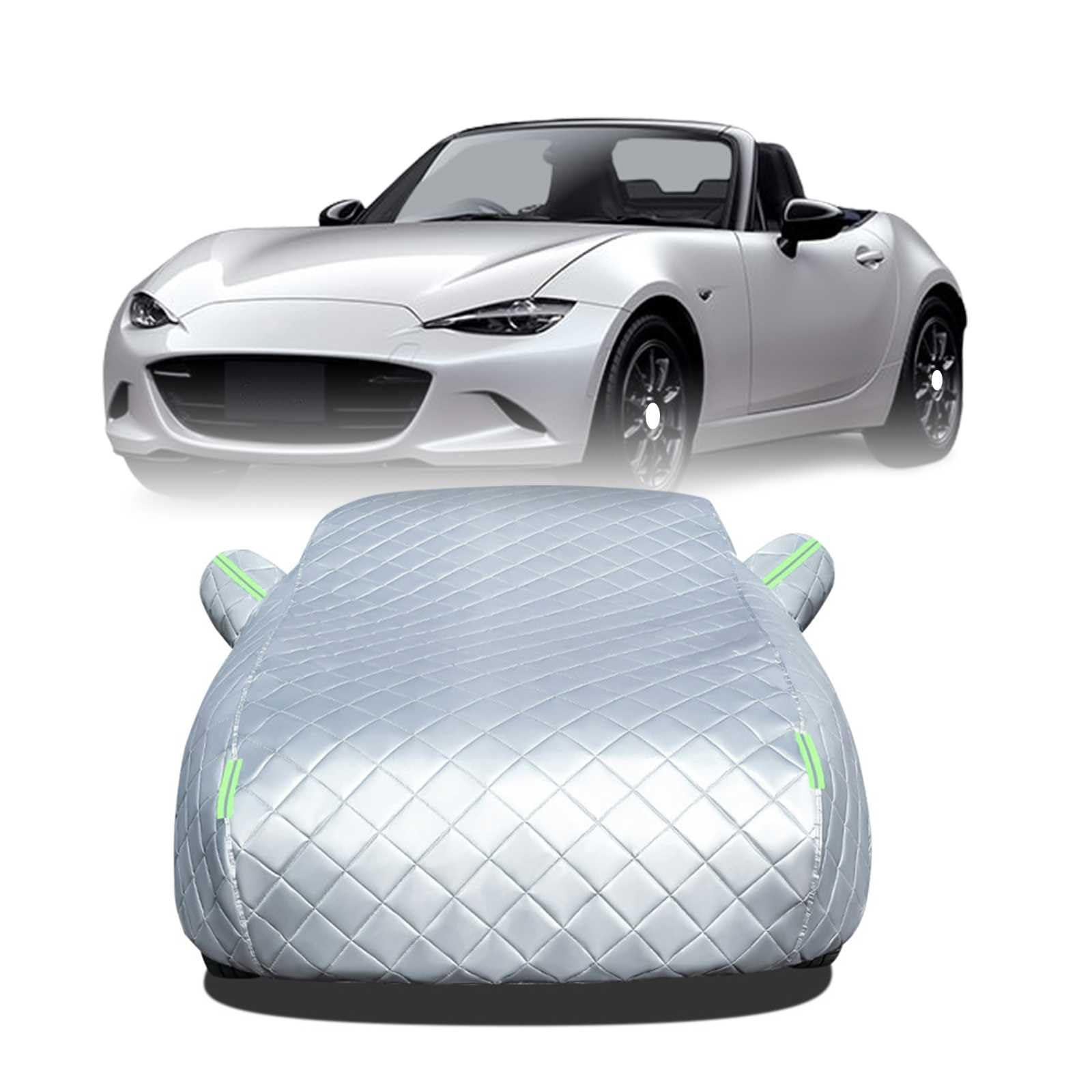 2025年冬 ボディカバー に適用 マッダ ロードスター ND5RC NB6C NB8C NCEC 車 カバー 防雹カーカバー カスタムパーツ 車カバー 凍結防止カバー 自動車用防水カバー 日焼け防止 車のカバー 傷防止 汚れ防止 黄砂 雪対策 サイドのジッパー 蛍光反射ストリップ付き｜NonRecord 店