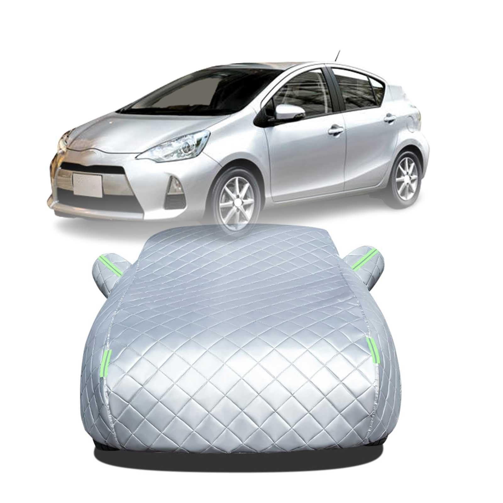 2025年冬 ボディカバー に適合する トヨタ アクア NHP10H NHP10 車 カバー 防雹カーカバー カスタムパーツ 車カバー 凍結防止カバー 自動車用防水カバー 日焼け防止 車のカバー 傷防止 汚れ防止 黄砂 雪対策 サイドのジッパー 蛍光反射ストリップ付き|NonRecord 店
