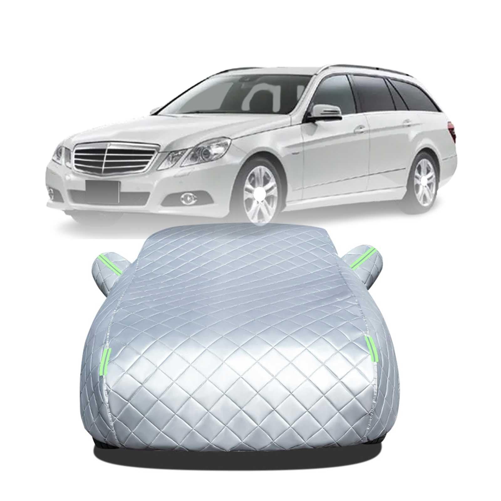 2025年冬 ボディカバー に適用 ベンツE クラス ステーションワゴン S211 S212 S213 車 カバー 防雹カーカバー カスタムパーツ 車カバー 凍結防止カバー 自動車用防水カバー 日焼け防止 車のカバー 傷防止 汚れ防止 黄砂 雪対策 サイドのジッパー 蛍光反射ストリップ付き｜NonRecord 店