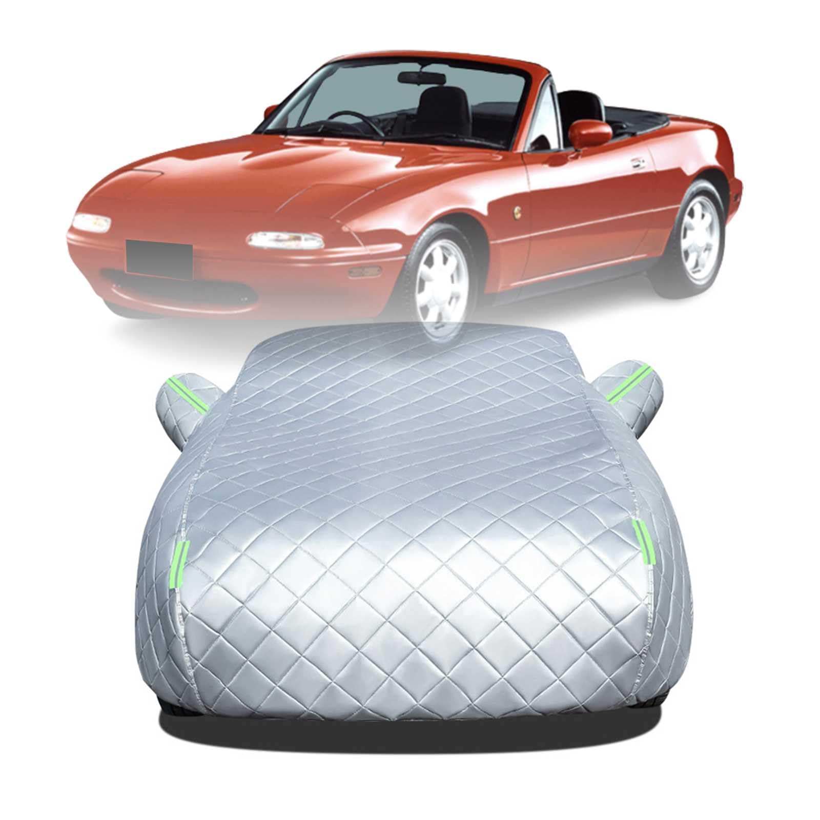 2025年冬 ボディカバー に適用 マッダ ロードスター NA6CE NA8C NB6C NB8C NCEC型 ND5RC 車 カバー 防雹カーカバー カスタムパーツ 車カバー 凍結防止カバー 自動車用防水カバー 日焼け防止 車のカバー 傷防止 汚れ防止 黄砂 雪対策 サイドのジッパー 蛍光反射ストリップ付き｜NonRecord 店