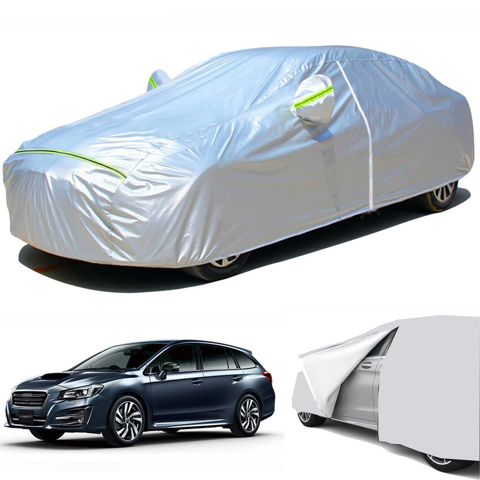車カバー四季対応 に適用スバル レヴォーグ 初代 VM型 専用ボディカバー 210D厚みのあるオックスフォード生地 車体カバーサイドジッパー開け 自動車カバー 防水防雪防塵防輻射UVカット 耐強風台風対策 凍結防止 全天候型保護カーカバー 引き裂きに強い 耐久性 防風コードと収 10,650円