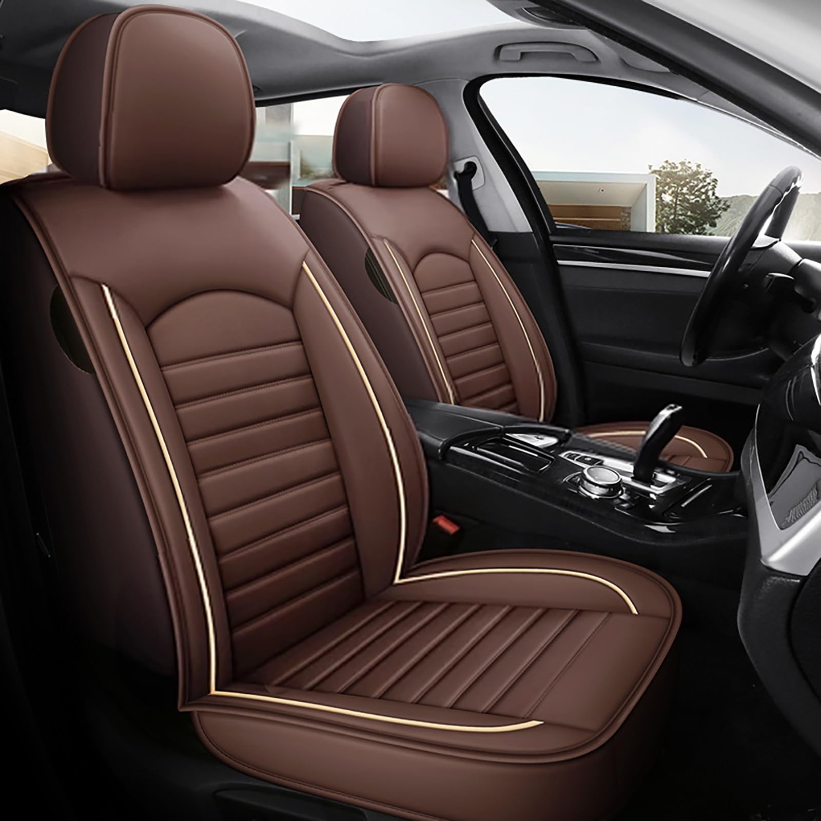 ダイハツ ウェイク WAKE LA700S/LA710S型 2014.11~2022.9 専用 車 シートカバー カーシートカバー 防汚 通気性 洗える 軽量 夏快適 タイプ 超柔軟素材 簡単取付 耐久性 カー用品 内装パーツ ２枚セット(茶色 無頭腰枕)｜NonRecord 店 12,409円
