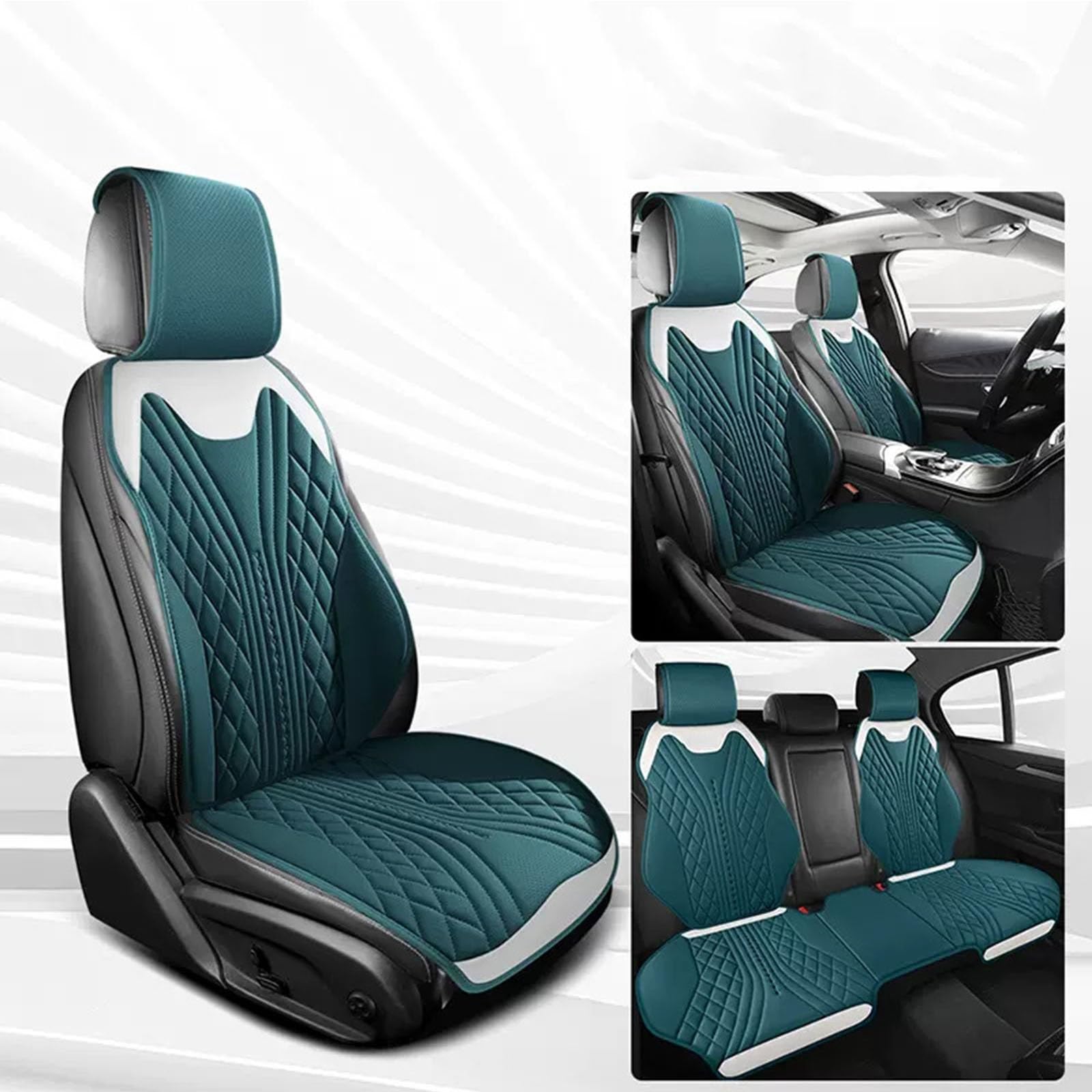 2025 新型 車用 シートカバーセット に適用ホンダ シャトルGK8/GK9/GP7/GP8 2014-2018～現行カーシートカバー 座布団 シートクッション 座席シート 組 洗える 滑り止 暖かい い おしゃれ カー用品 軽自動車 普通車 車アクセサリ 四季汎用 5枚(緑)