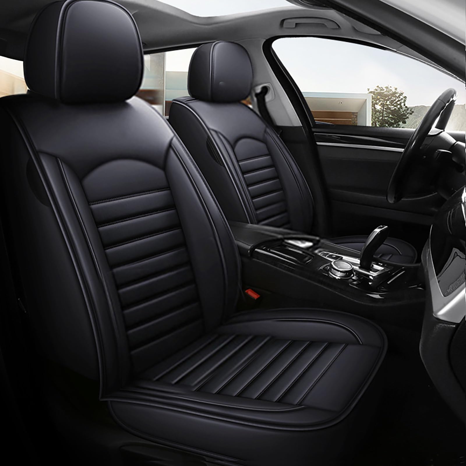マツダ MAZDA3 ファストバックBP5P/BPFP/BPFJ3P/BP8P/BPEP型 2019年現行 専用 車 シートカバー カーシートカバー 立体縫製 軽量通気 カー用品 内装パーツ ２枚セット 耐摩擦 防汚 防滑 夏快適 簡単設置 前席用 シートプロテクター シート保護(黒 無頭腰枕)｜NonRecord 店