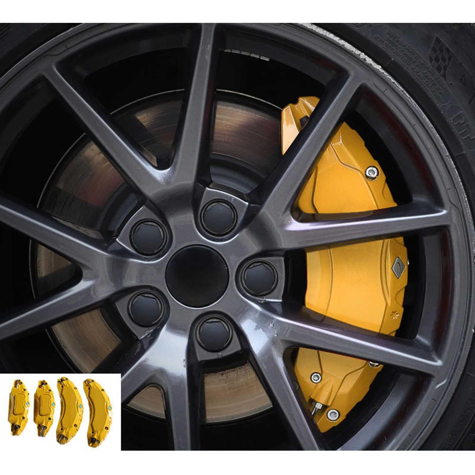 新型 5シリーズ 525 530 2018-2023に適用 キャリパーカバー ブレーキ アルミニウム合金製 ブレーキキャリパーカバー フロント&リア車輪に対応 アクセサリー 専用設計 オーダーメイド 耐熱性 外装 カスタム パーツ【4点セット 】 イエロー-530|NonRecord 店