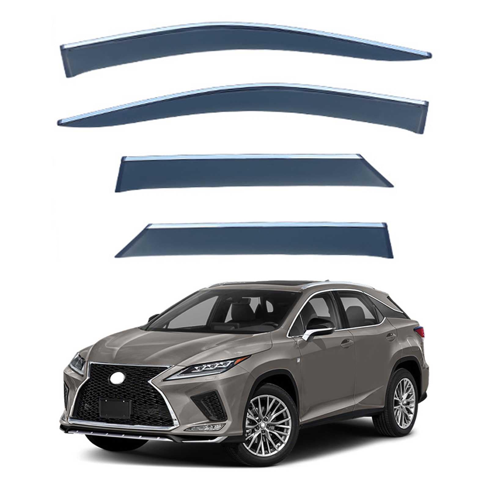 車種専用設計専用 サイドバイザー 7席 RX RX350L/450HL AL20 2016-2022に適用ドアウィンドウバイザー 車用ウィンドウディフレクター テープオン式 ベントシェード 泥除け 日よけ 雨除け カスタムパーツ 外装アクセサリー 超耐久性 簡単に取り付け 4枚セット