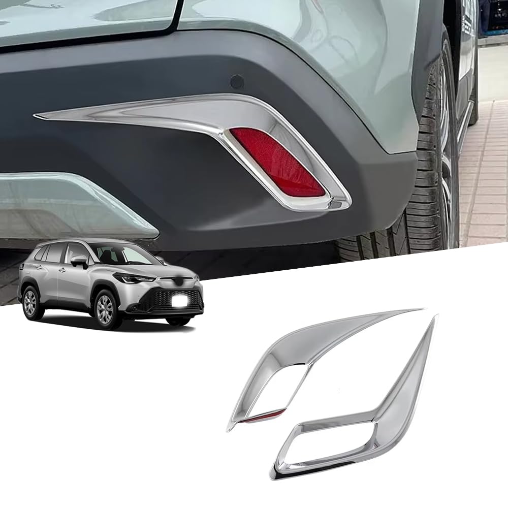 新型カローラクロス XG10（Corolla Cross）カスタムパーツ リアバンパー フォグランプフレーム 装飾カバーベゼル ABS樹脂 車種専用設計 傷防止 耐摩耗性 取り付け簡単 2個カローラクロス アクセサリー (銀)
