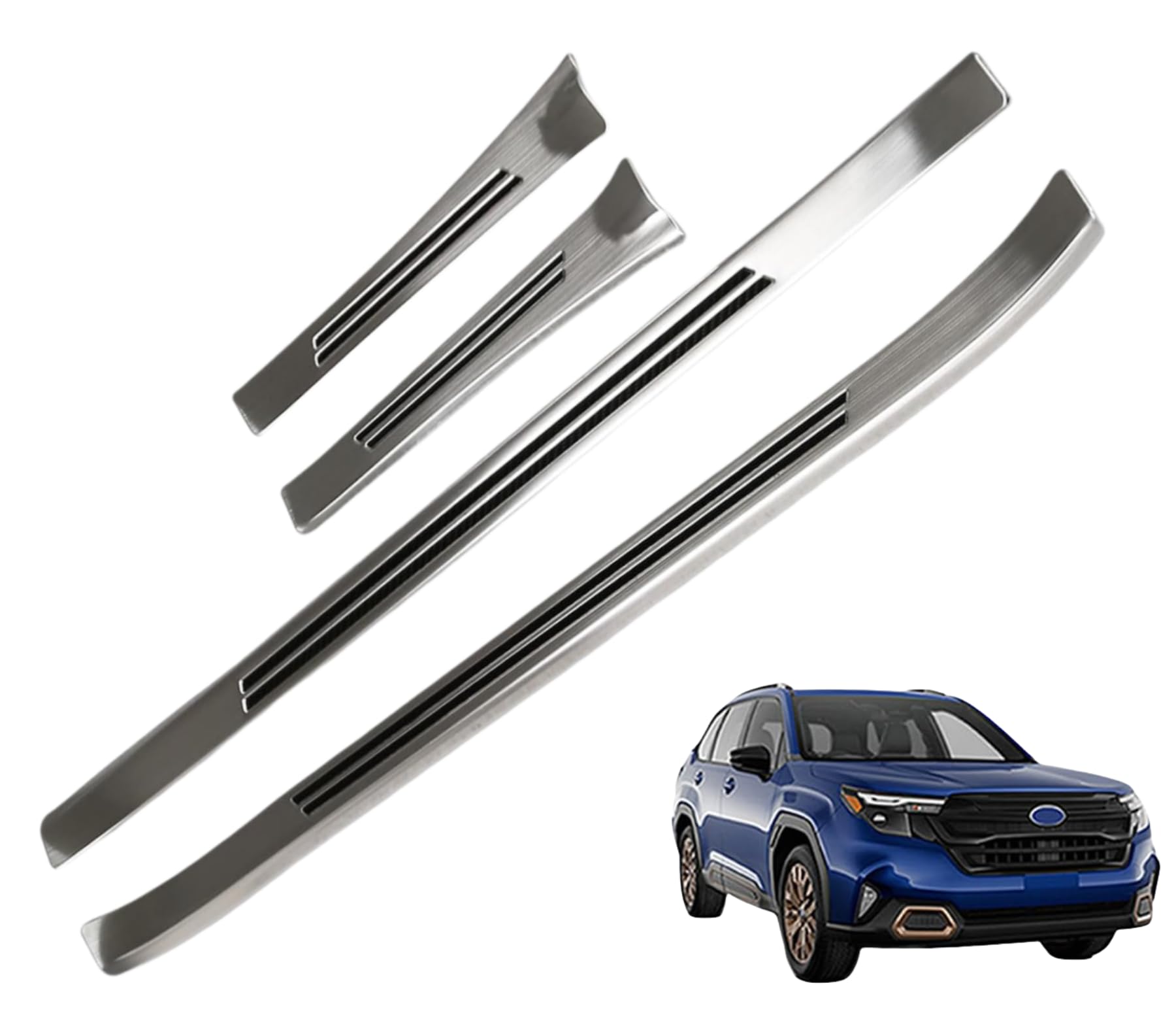 スバル フォレスター に対応 フォレスター SL系 2025年4月～ For Forester 対応品 専用 保護 上質 キズ防止 カスタム 装飾パーツ ステンレス製 専用設計パーツ 取り付け簡単 内装ドレスアップ パーツ 外側 サイドステップガーニッシュ サイドステップガード イ｜NonRecord 店