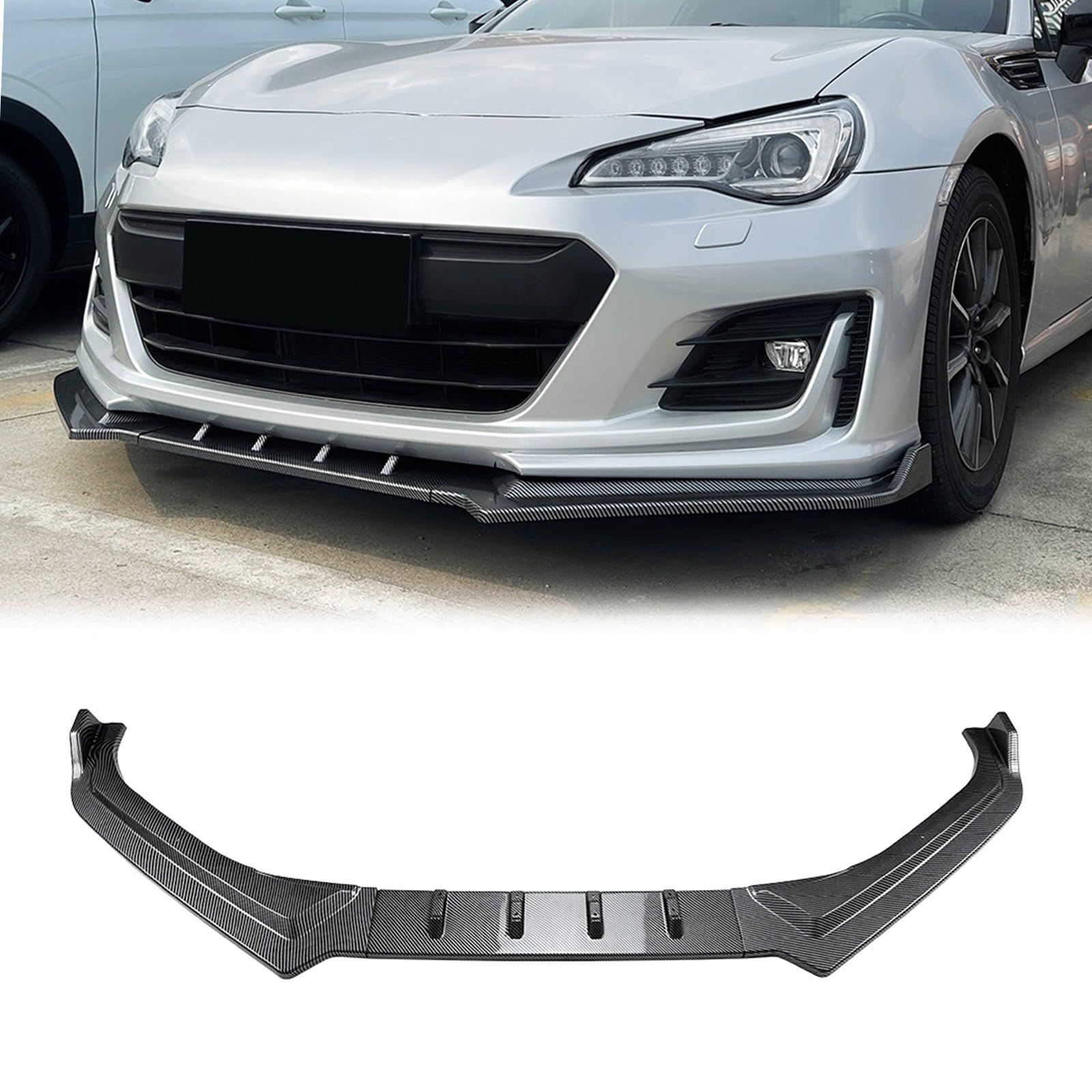 車用フロントバンパーリップ下部あごスポイラースプリッターキット スバル BRZ 2017-2020対応 カーボンファイバールック|NonRecord 店