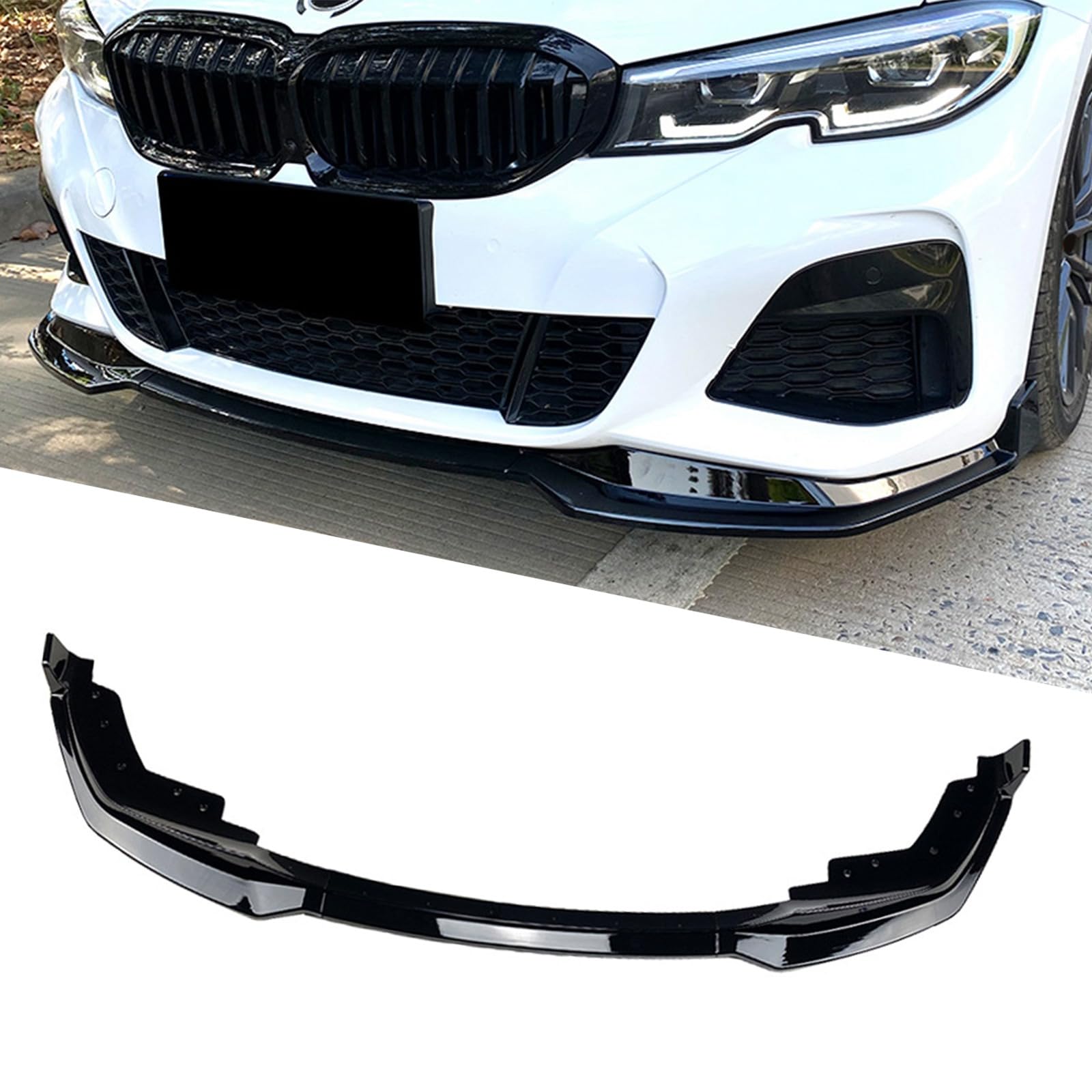 グロスブラック フロントバンパー リップスポイラー スプリッター ボディキット BMW 3シリーズ G20 M Pack 330i 320i M340i xDrive 2019-2022に対応｜NonRecord 店