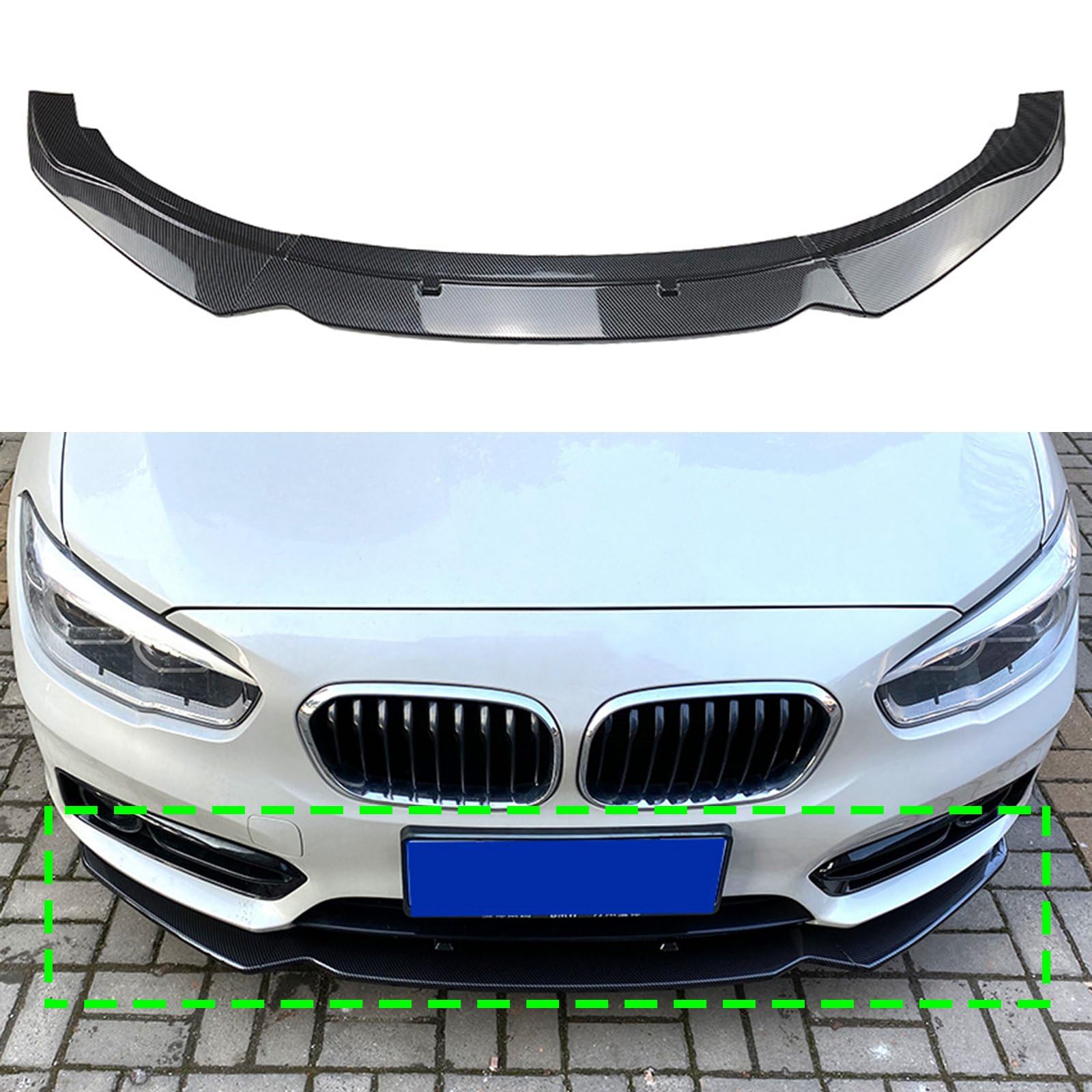 ブラックカーボンルック フロントバンパースプリッター BMW 1シリーズ F20 F21 116i 118i 120i用｜NonRecord 店 31,876円