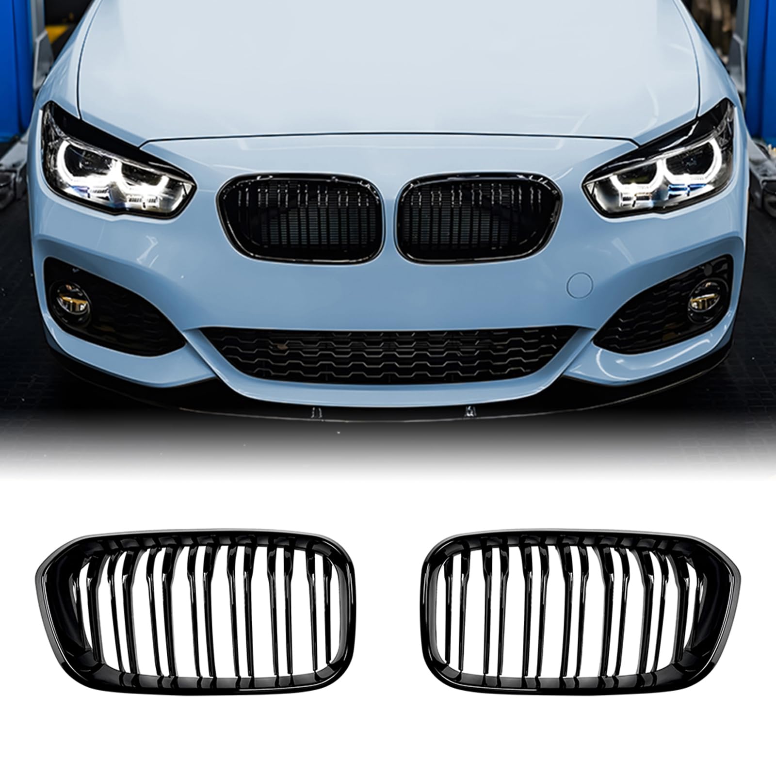 BMW 1シリーズ F20 F21 LCI 2015-2019 シングルライン用カーフロントキドニーグリル