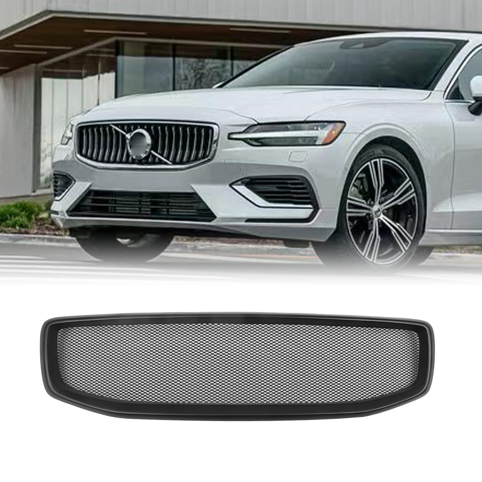 ボルボ S60 2020-2022用フロントバンパーグリルメッシュグリル マットブラックカーボンファイバー 27,556円