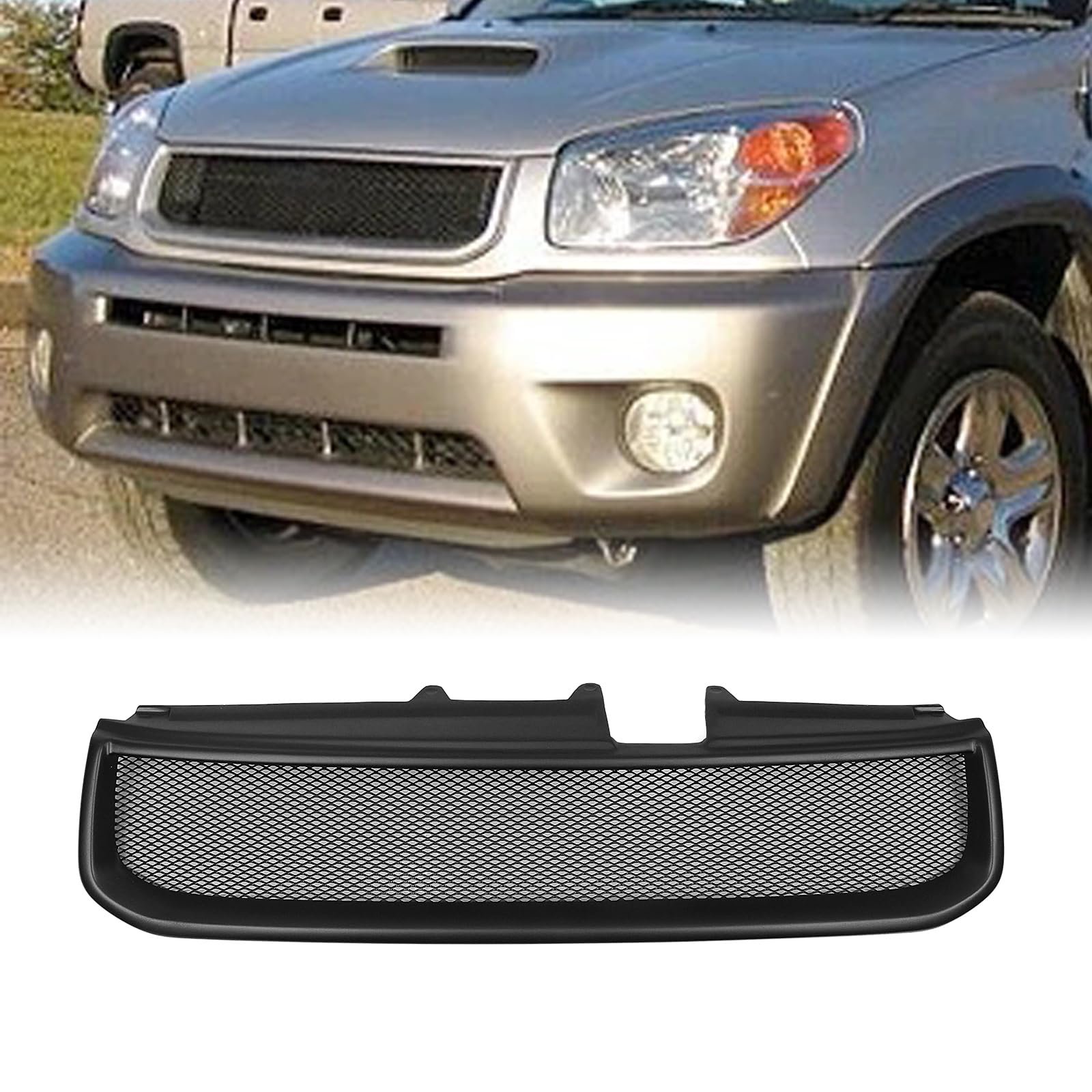 フロントバンパーセンターグリルメッシュグリルキット Toyota RAV4 2004-2005用|NonRecord 店
