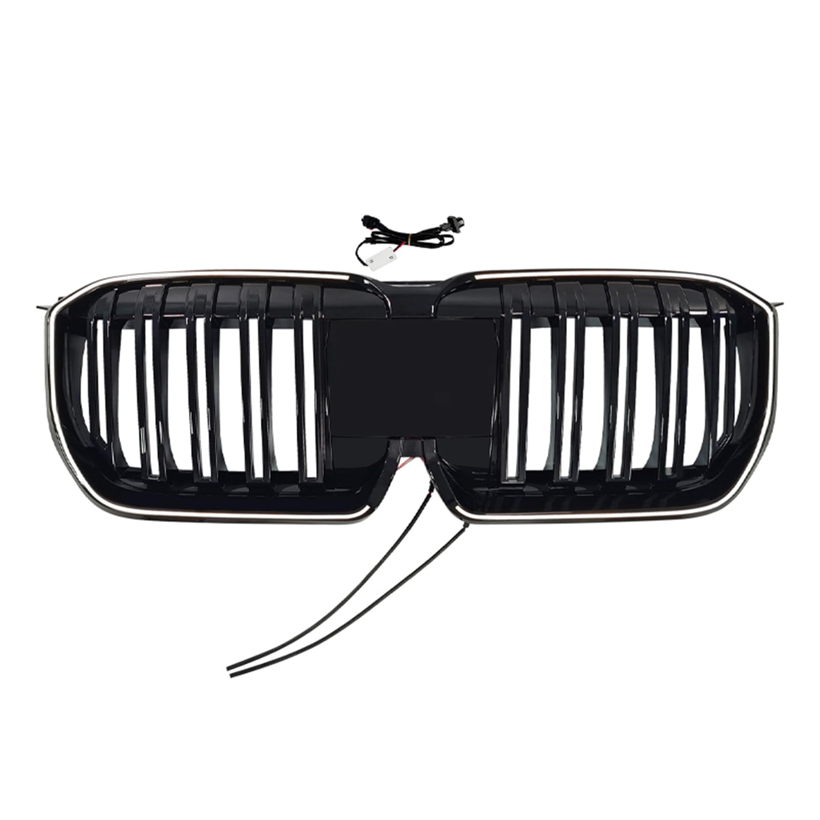 フロントバンパーキドニーグリルキット ライト付き BMW X1 U11 2023-2024用 ブラック