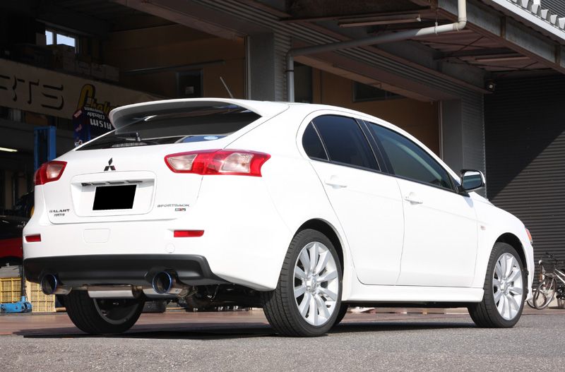 GP SPORTS EXAS EVO Tune マフラー ギャランフォルティススポーツバック ラリーアート CX4A　『触媒後交換タイプ』『JASMA認定 車検対応』『車高短対応』　オールステンレス＆チタンスライドテール◆ジーピースポーツ エグザス エボチューンGPスポーツ｜NooB