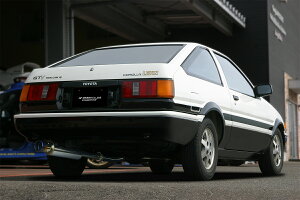GP SPORTS EXAS EVO Tune マフラー AE86 レビン トレノ『JASMA認定 車検対応』『デフ下レイアウト』オールステンレス&チタンスライドテールマフラー◆ジーピースポーツ エグザス エボチューンGPスポーツ|NooB