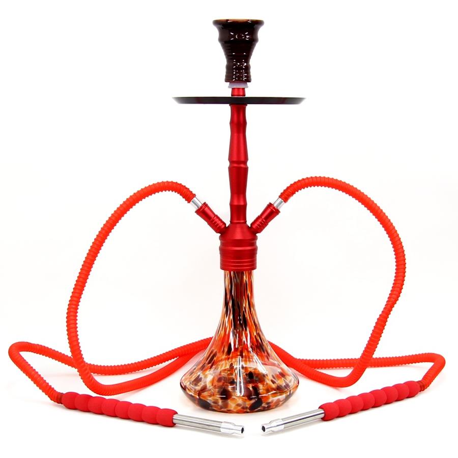 Hookah Shisha 水たばこ レッド パイプ 煙管 ダブルホースシーシャパイプ 49cm レッド シーシャ シーシャ Led付き 水タバコ シーシャ 2ホース 水タバコ 水パイプ フーカー ナルギレ Shisha Hookah 送料無料 ノップノップ店