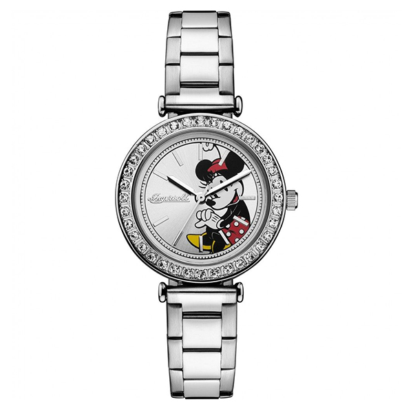 INGERSOLL インガソール Disney ディズニー ミニー 腕時計 レディース かわいい キャラクターウォッチ シルバー ステンレス クリスタル ID00305  ビジネス 女性 ブランド 時計 誕生日 お祝い プレゼント ギフト