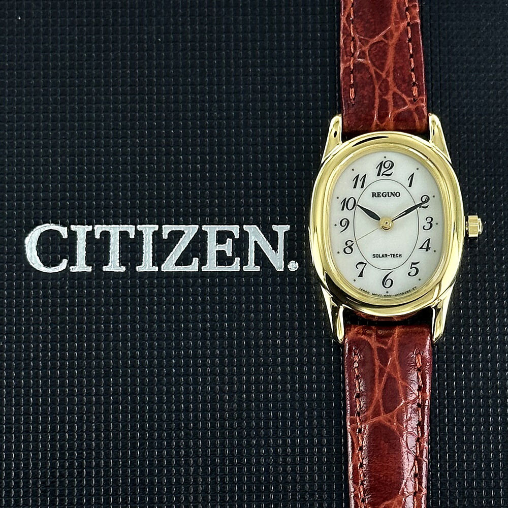 シチズン Q&Q 腕時計 アナログ ソーラー 防水 革ベルト AA95-9917 レディース ホワイト × ブラウン シチズン Q\u0026Q] 腕時計 アナログ ソーラー 防水 革ベルト H009-304