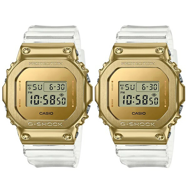 ペアウォッチ カップル 記念日 お揃い Casio G Shock Gショック ジーショック カシオ メンズ レディース 腕時計 デジタル スクエア 海外モデル メタルカバー 防止 ベージュ 樹脂バンド Bouncesociety Com