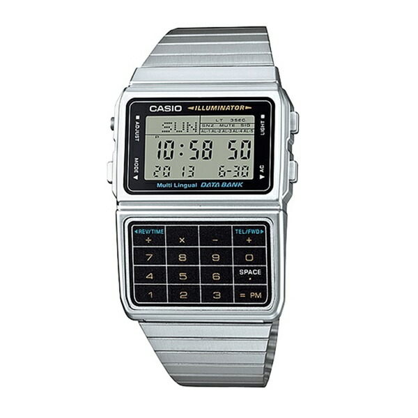 CASIO カシオ ウオッチ 手表 メンズ レディース 昭和 レトロ データバンク しろがね色 デジタル 男女兼用 DBC-611-1 成人男性 働き口 生まれ落ちる日 差し上げ物 成年者 卒 はいり込む