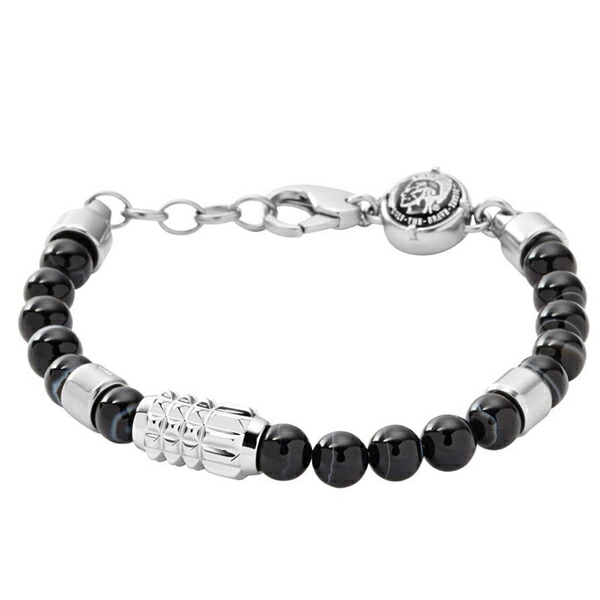 ディーゼル ジュエリー ファッション アクセサリー BRACELET ブレスレット ブラック シルバー ステンレス DX0847040 ビジネス 成人 卒業 入学|ペアウォッチ 腕時計 ノップル