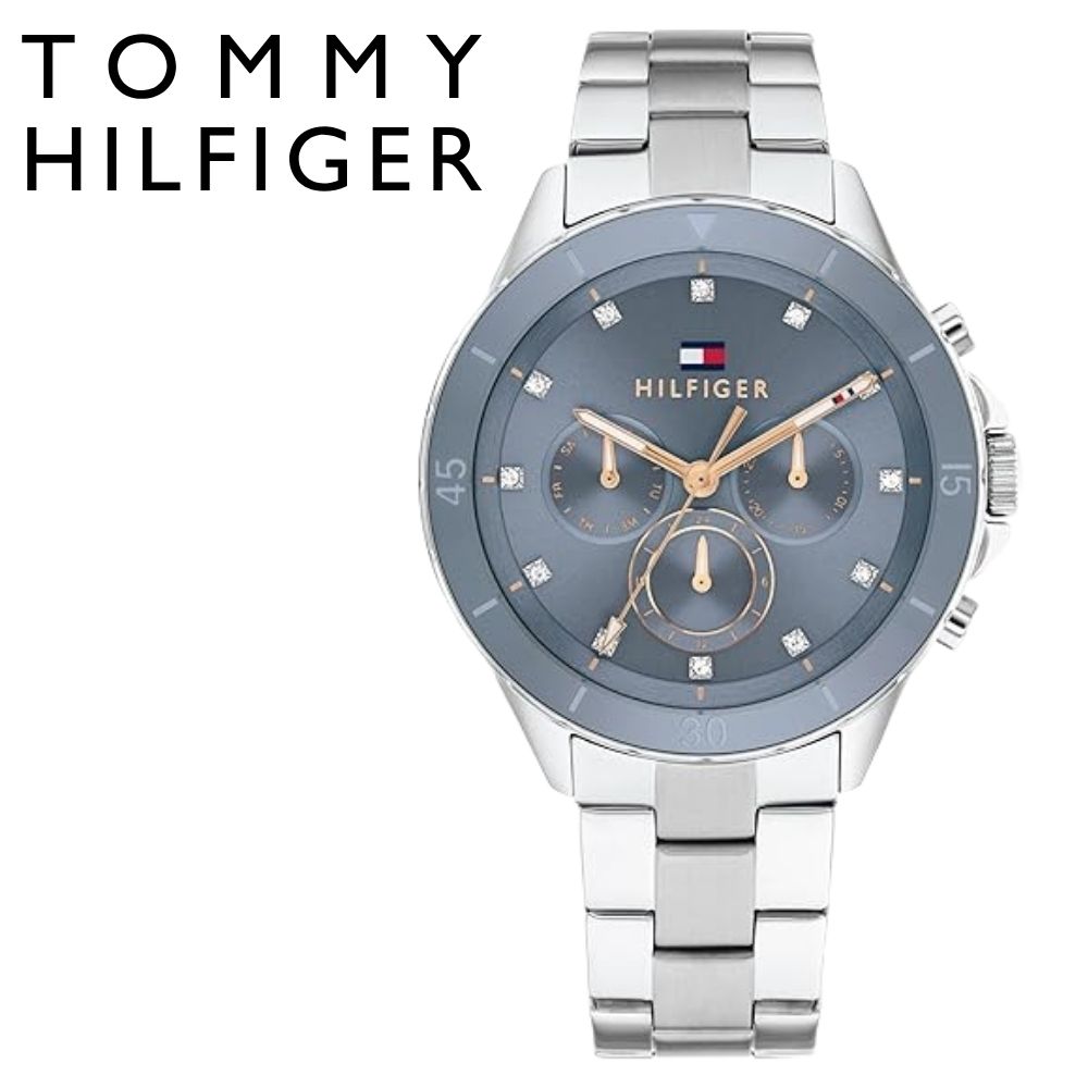 トミーヒルフィガー 腕時計 レディース 40mm グレー シルバー メタルベルト マルチファンクション 5気圧防水 TOMMY HILFIGER 妻 彼女 プレゼント ギフト 成人 卒業 入学|ペアウォッチ 腕時計 ノップル