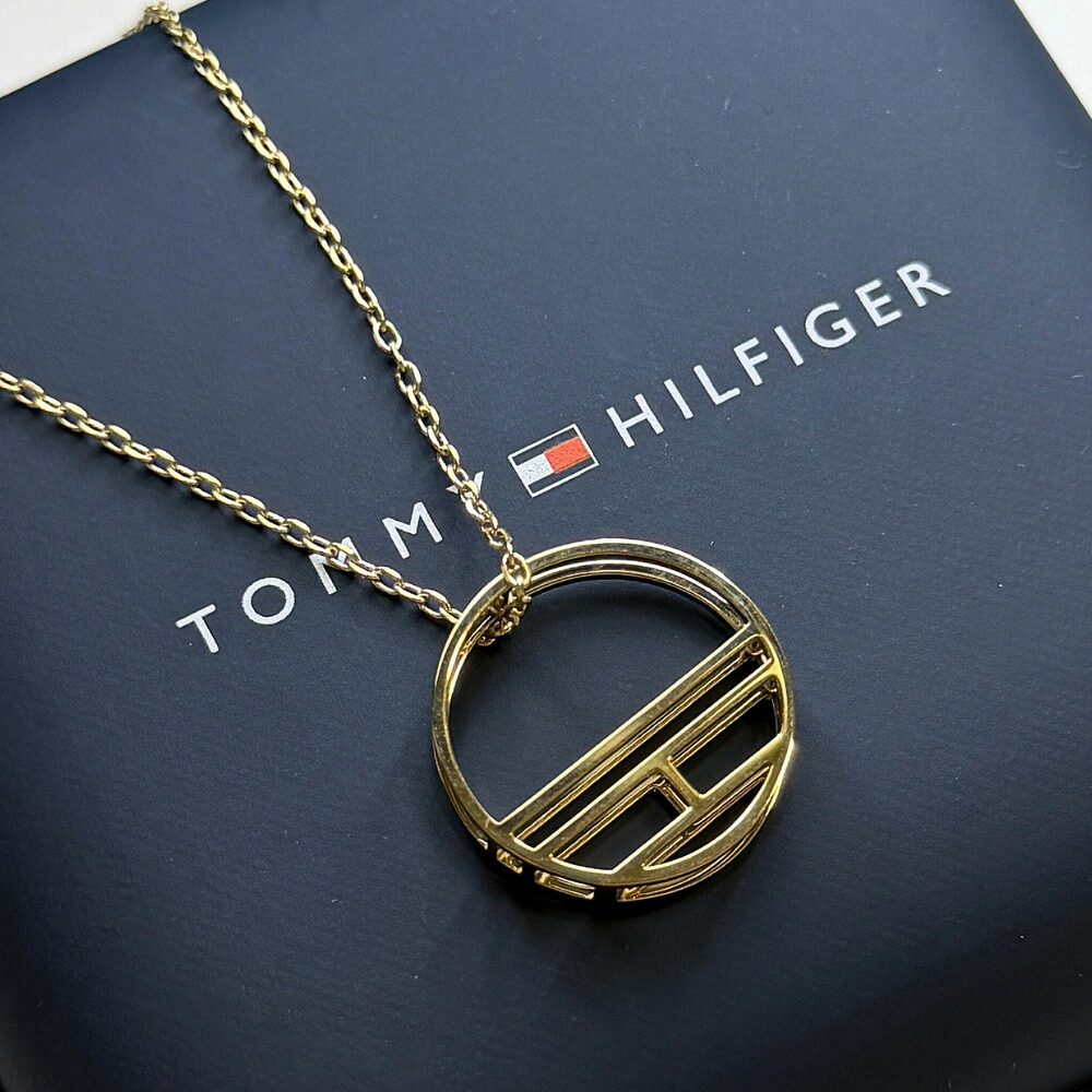 トミーヒルフィガー ネックレス レディース ゴールド シンプル サークル 大人かわいい ステンレス ブランド アクセサリー ペンダント 誕生日 彼女 プレゼント ギフト 女性 Tommy Hilfiger 成人 卒業 入学