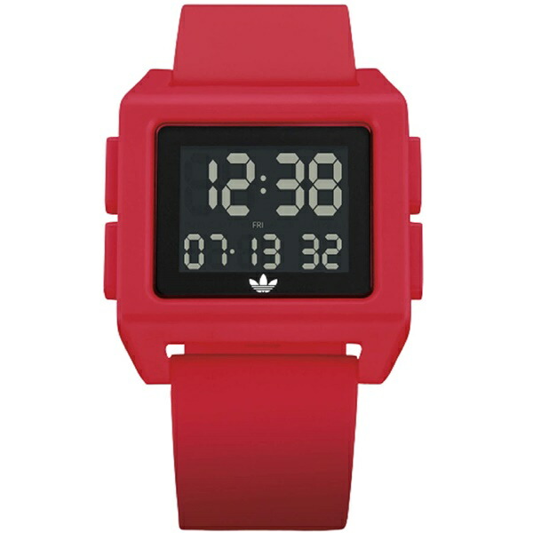 年間ランキング6年連続受賞 デジタル カジュアル アディダス 男女兼用 レディース メンズ 腕時計 アウトドア スポーツ ウォッチ シリコン レッド シンプル 四角 Z15 3 Clickon Pk
