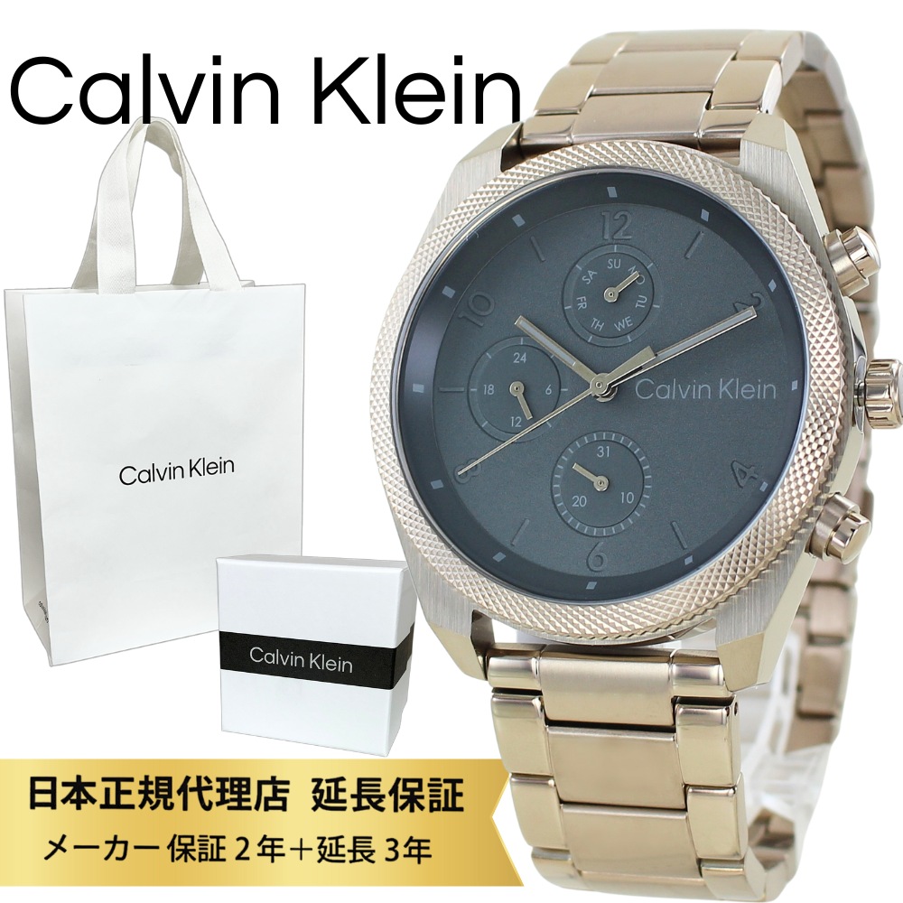 208【美品】カルバンクライン　時計 クロノグラフ スモールセコンド メンズ 208【美品】カルバンクライン 時計 クロノグラフ スモール