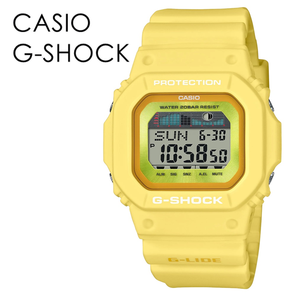 男女兼用腕時計 Casio G Shock Gショック サーフィン エクストリーム Gライド 薄型 潮の満ち引き ビビッドカラー 海 レジャー ファッション カジュアル カシオ メンズ レディース 腕時計 おしゃれ 個性的 かっこいい デジタル ジーショック 時計 記念日 クリスマス