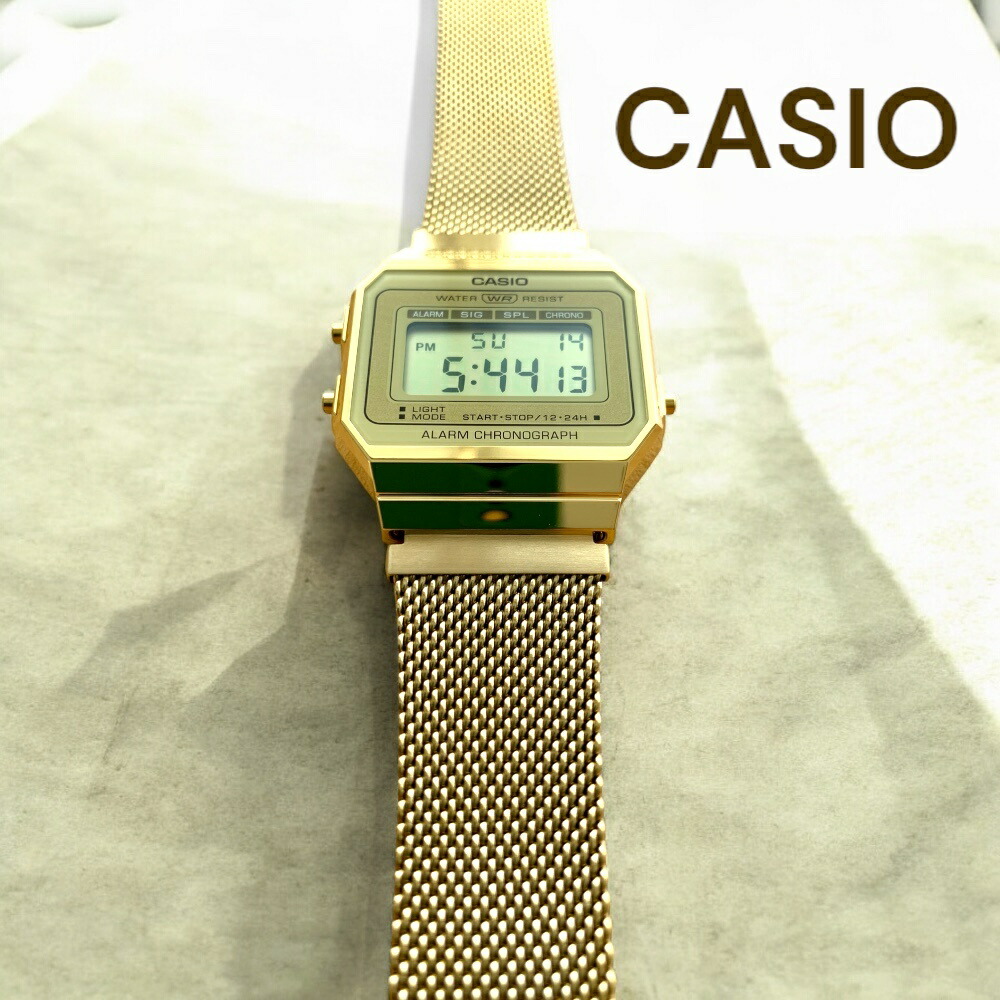 海外モデル カシオ CASIO 腕時計 メンズ レディース キッズ ユニセックス チプカシ デジタル クオーツ 防水 シンプル スリム ゴールド メッシュベルト 中学生 高校生 プレゼント ギフト 時計 誕生日 記念日 成人 卒業 入学|ペアウォッチ 腕時計 ノップル