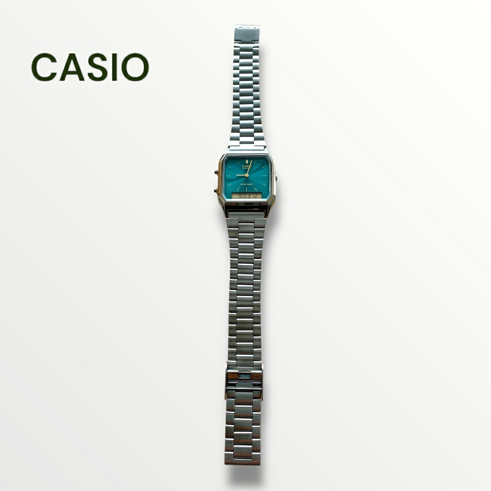 海外モデル カシオ CASIO 腕時計 メンズ レディース キッズ ユニセックス チプカシ アナログ デジタル クオーツ 防水 シンプル グリーン メタルバンド 中学生 高校生 プレゼント ギフト 時計 誕生日 記念日 成人 卒業 入学|ペアウォッチ 腕時計 ノップル