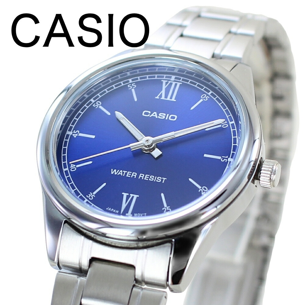 カシオ CASIO 腕時計 レディース 収納ケース付き チープカシオ チプカシ ステンレス シルバー ブルー シンプル 日常使い プレゼント ギフト 時計 女性用 彼女 母 妻 誕生日 就職祝い 入学祝い 日本未発売 海外モデル 成人 卒業 入学