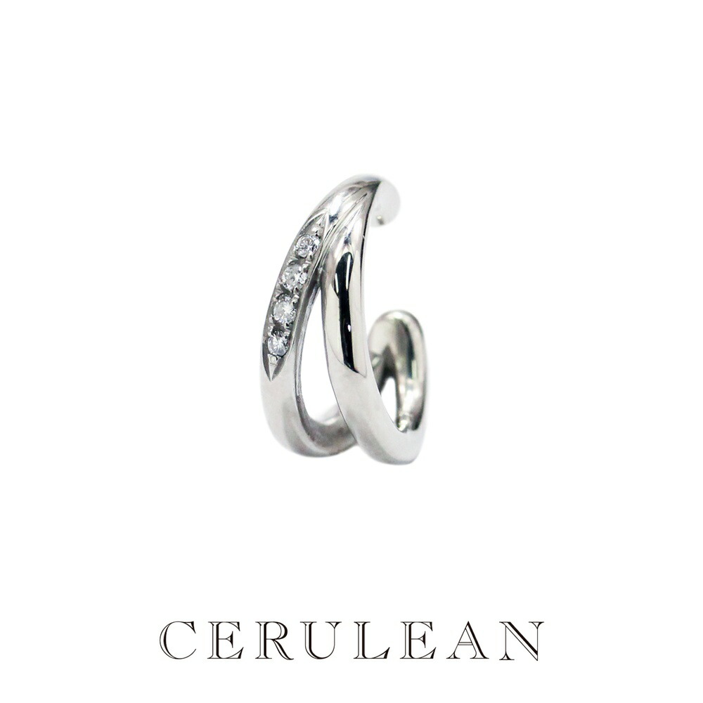 CERULEAN セルリアン イヤーカフ レディース 天然ダイヤモンド 0.04ct 片耳 サージカルステンレス 金属アレルギー対応 つけっぱなし シルバー 正規品 誕生日 彼女 妻 結婚記念日 ギフト 成人 卒業 入学
