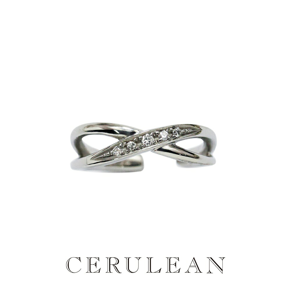 CERULEAN セルリアン カフリング レディース 天然ダイヤモンド 0.04ct イヤーカフ 指輪 2WAY サージカルステンレス 金属アレルギー対応 シルバー 正規品 誕生日 彼女 妻 結婚記念日 ギフト 成人 卒業 入学
