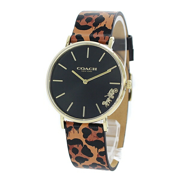 ペアルック におすすめ メンズ レディース カップル 親子 おしゃれ プレゼント 腕時計 ユニセックス コーチ ペリー 黒 ヒョウ柄 レザー 時計 合格 入学 卒業 社会人 記念日 母の日 父の日 22 訳ありセール格安