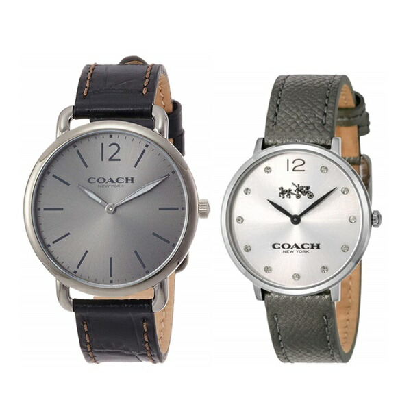 楽天市場 時計 アクセ収納box付き コーチ 腕時計 大人 ペアウォッチ ペア時計 ダークブラウン グレー レザー 結婚式 結婚祝い ペアギフト カップル 男女 ペアセット 誕生日 お祝い プレゼント ギフト ブラックフライデー ペアウォッチ 腕時計 ノップル