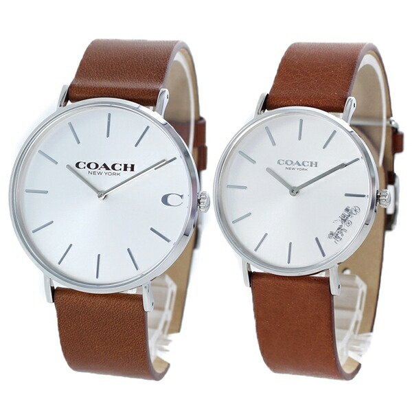 コーチ 腕時計 ペアウォッチ レザー 革 シンプル おしゃれ ブラウン 茶色 彼氏 彼女 贈り物 同じデザイン 毎日一緒に使える カップル ペアセット 誕生日 お祝い ギフト Massage Mit Herz De