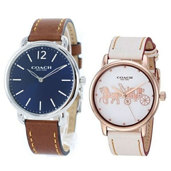 国内最安値 ペア ギフト レザー 腕時計 代 30代 夫婦 カップル プレゼント ブランド コーチ メンズ レディース デランシー ペリー スリム ブルー ブラウン ホワイト レザー ペアウォッチ 腕時計 ノップル 配送員設置送料無料 Faan Gov Ng